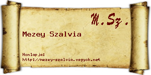 Mezey Szalvia névjegykártya